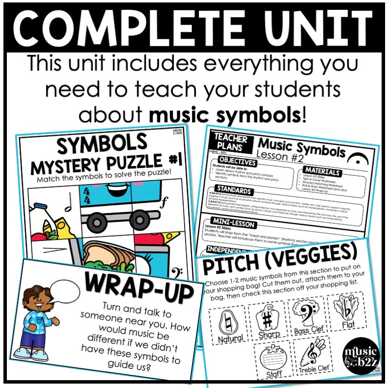 Music Symbols Unit Elementary Music Curriculum Lesson Activity Worksheets Games