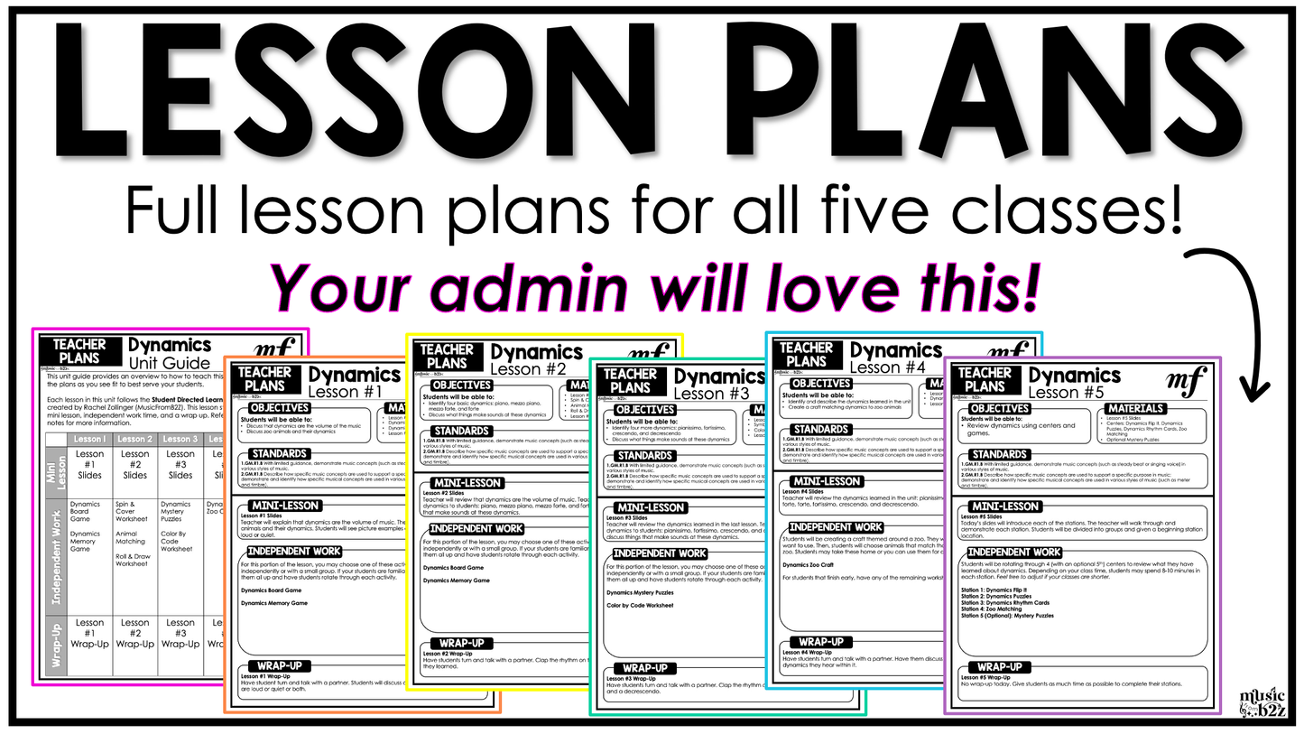 Dynamics Unit Elementary Music Curriculum Elements of Music Lesson Plan Template