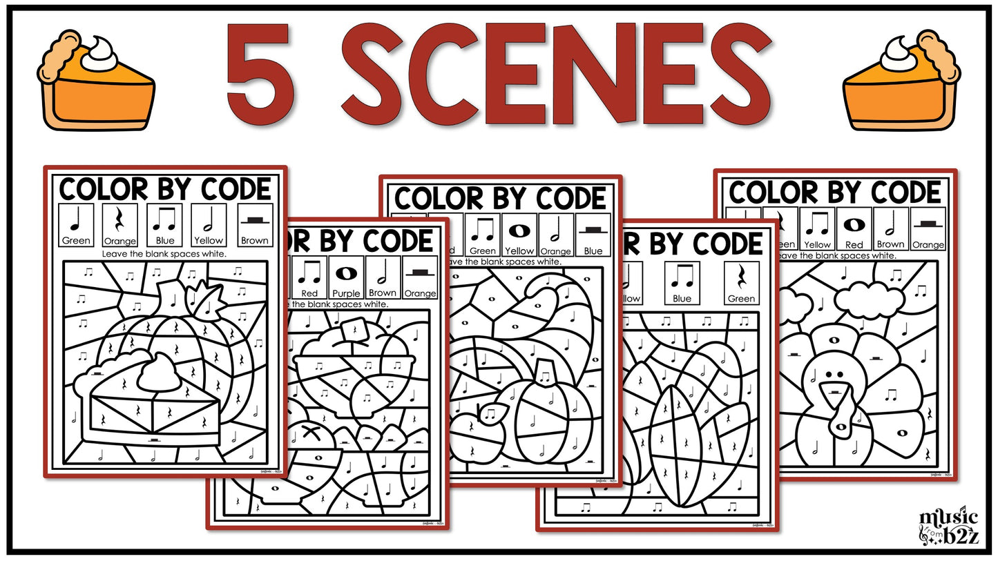 Thanksgiving Music Coloring Thanksgiving Music Worksheets Music Color by Note
