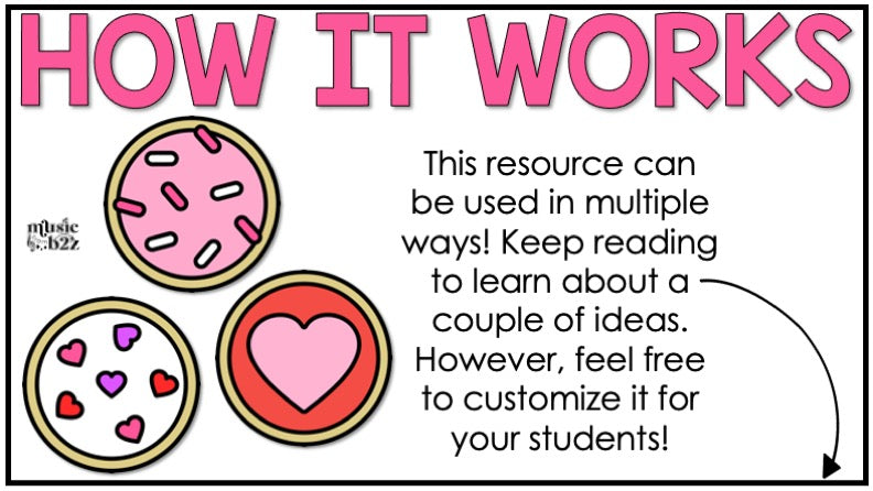 Valentines Day Rhythm Cookies Elementary Music Centers Game Craft Composition