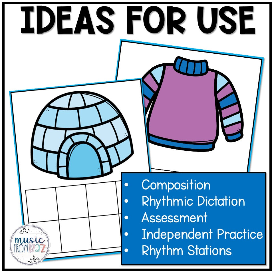 Winter Music Rhythm Worksheet | Winter Music Lesson