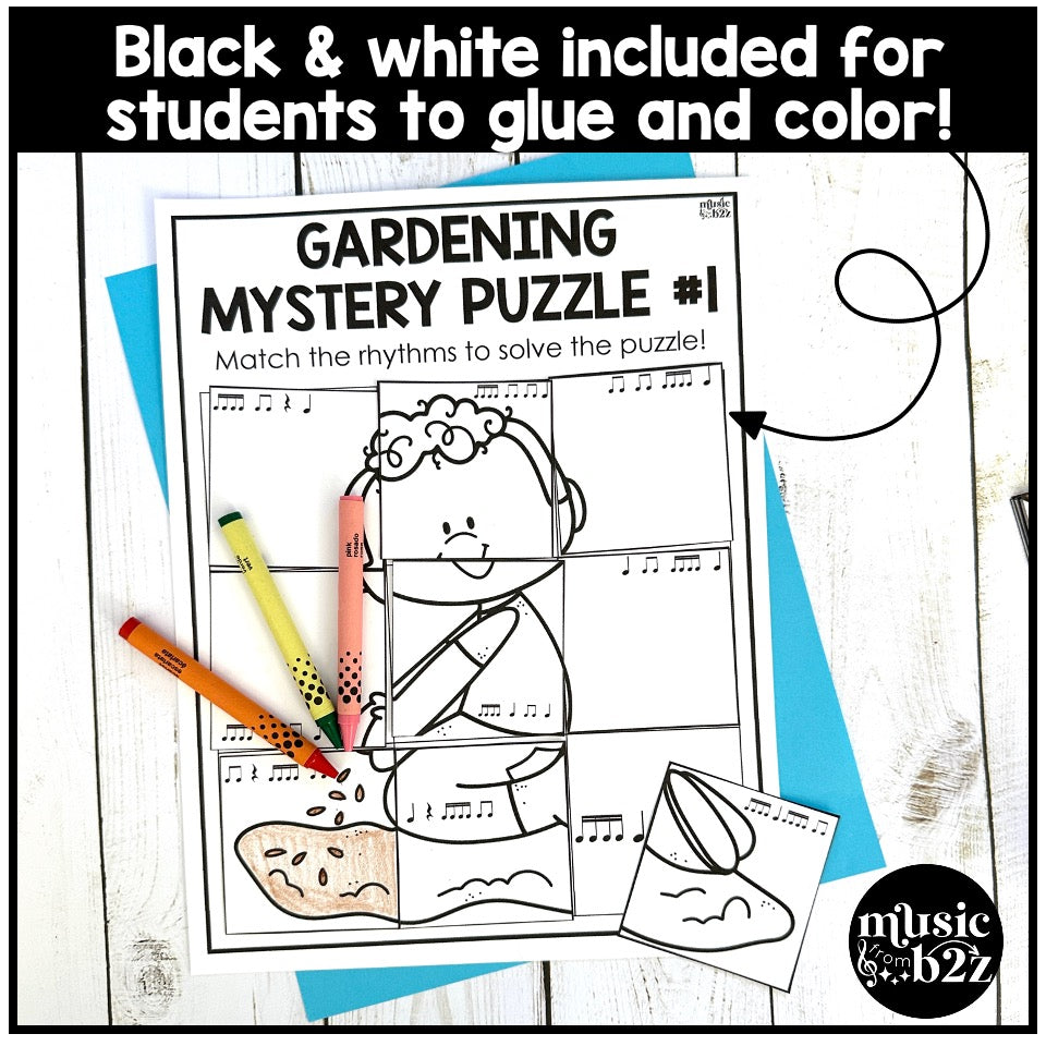 Sixteenth Notes Rhythm Mystery Puzzles Elementary Music Centers Sub Plans