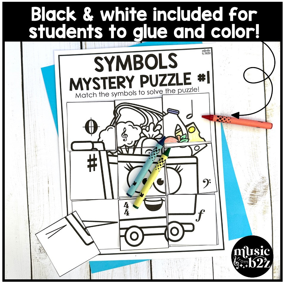Music Symbols Mystery Puzzles Elementary Music Centers Sub Plans Activities