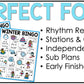 Winter Music Bingo Game Activities for Quarter & Eighth Notes Centers Sub Plans