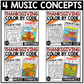 Thanksgiving Music Coloring BUNDLE Color by Note Thanksgiving Music Worksheets