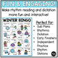 Winter Music Bingo Game Activities for Quarter & Eighth Notes Centers Sub Plans