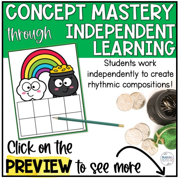 St. Patrick's Day Elementary Music Lesson - Rhythm Worksheet Activity