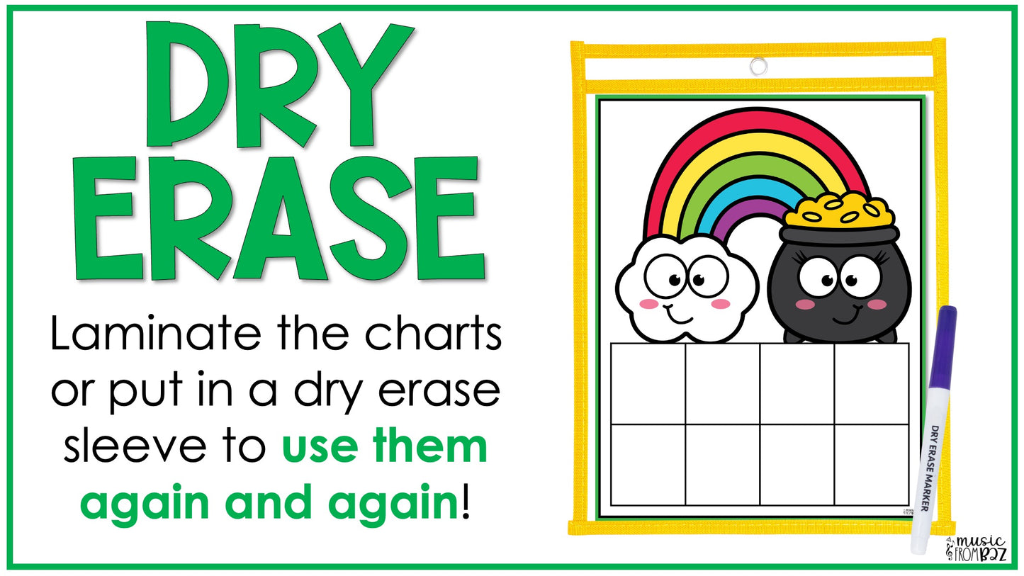 St. Patrick's Day Elementary Music Lesson - Rhythm Worksheet Activity