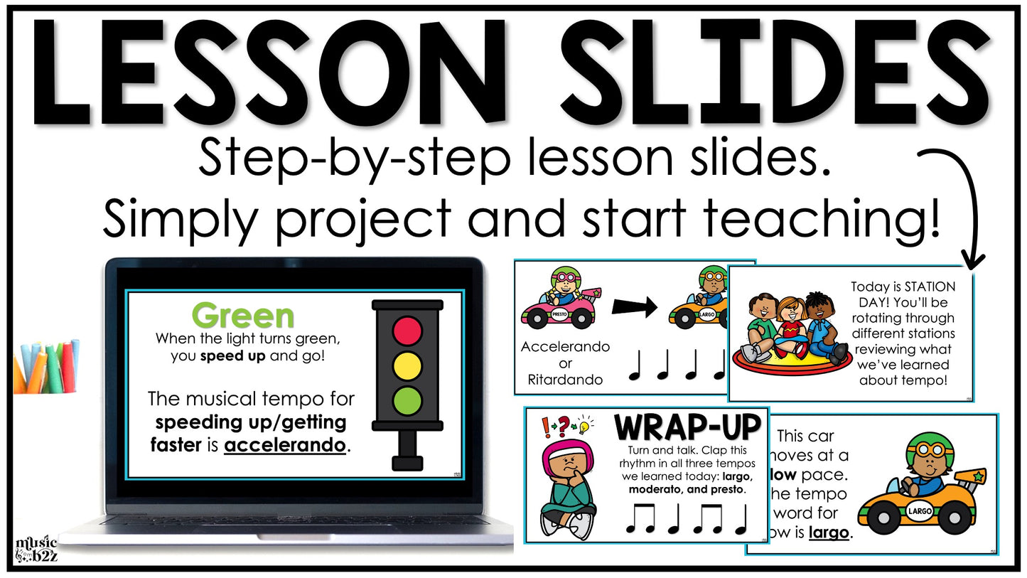 Tempo Unit Elementary Music Curriculum Lesson Activity Worksheets Games