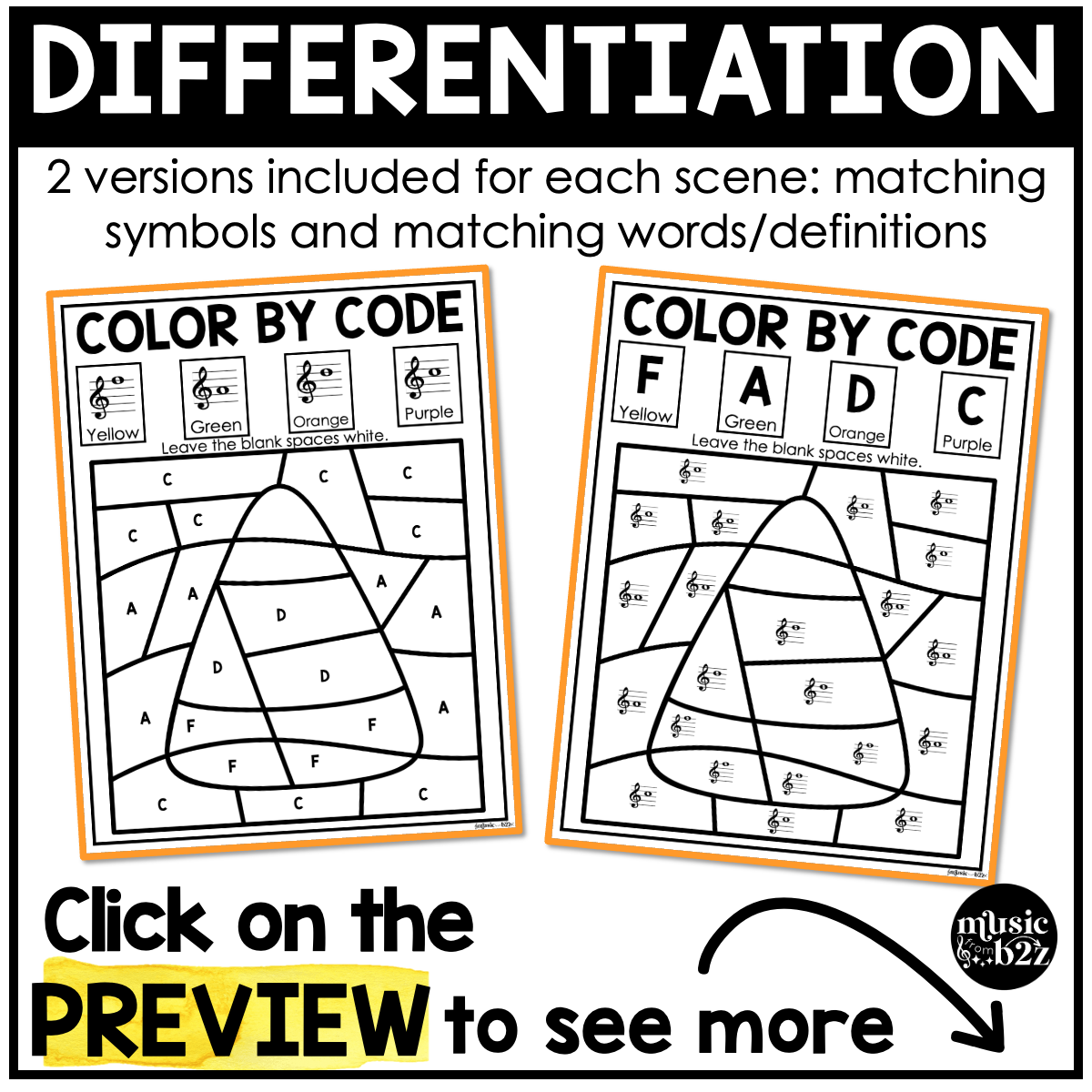 Halloween Music Coloring Color by Note Halloween Music Worksheets Treble Clef