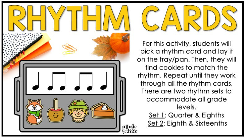 Fall Rhythm Cookies Elementary Music Centers Game Craft Composition