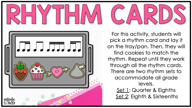 Valentines Day Rhythm Cookies Elementary Music Centers Game Craft Composition