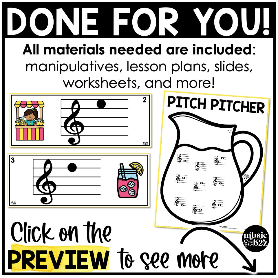 Treble Clef Unit Elementary Music Curriculum Lesson Activity Worksheets Games