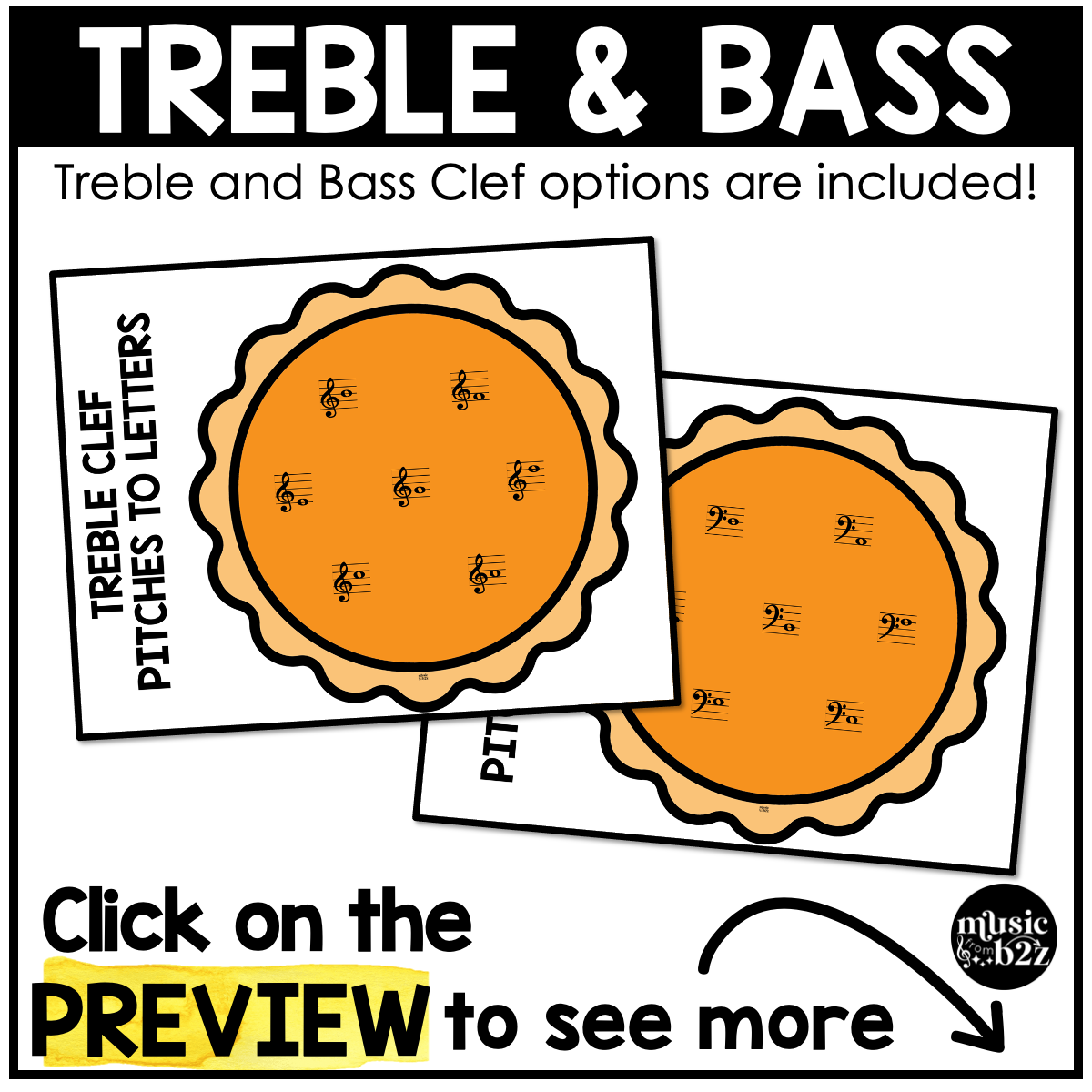 Thanksgiving Music Craft Treble Clef Bass Clef Music Centers Music Sub Plans