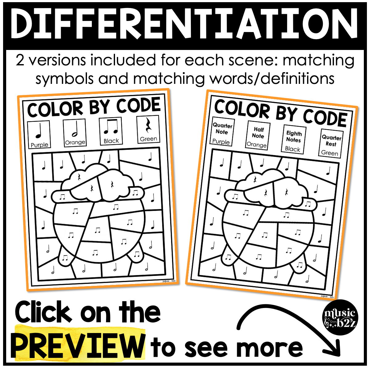 Halloween Music Coloring Halloween Music Worksheets Music Color by Note