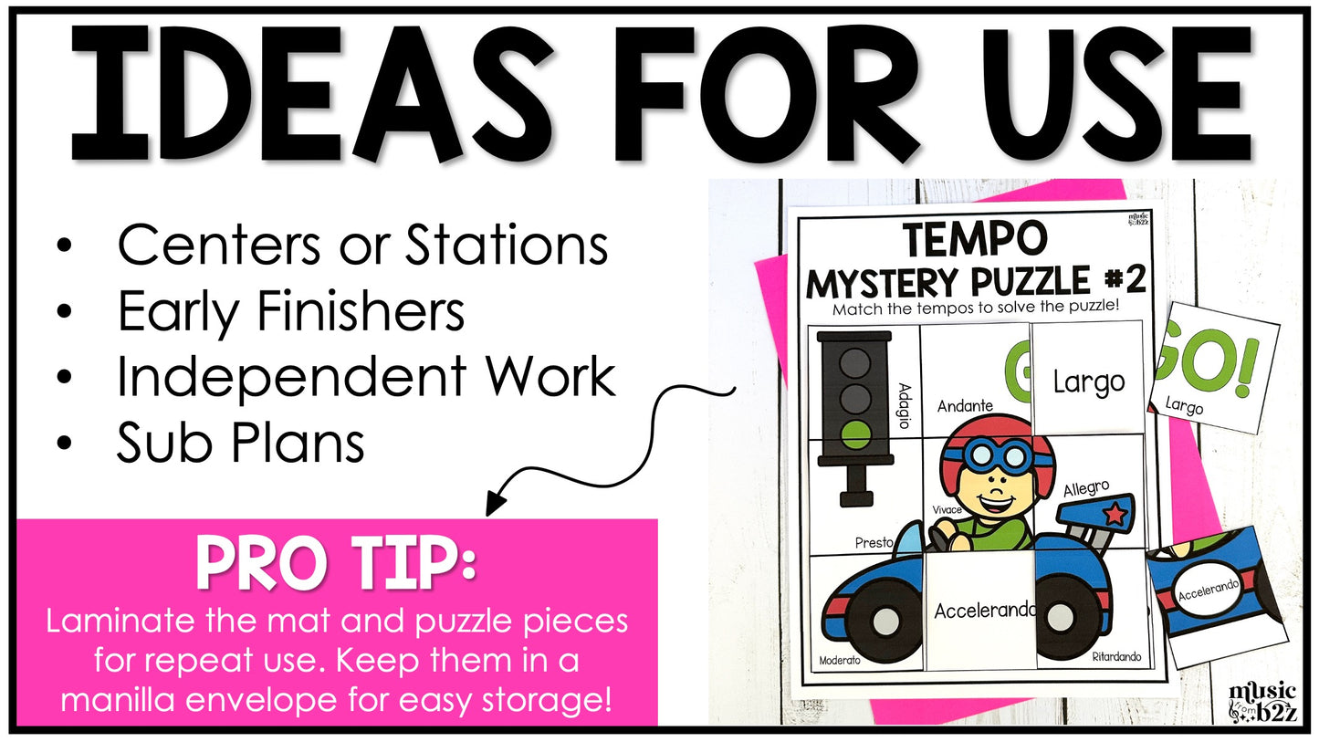 Music Dynamics Mystery Puzzles Elementary Music Centers Sub Plans Activities