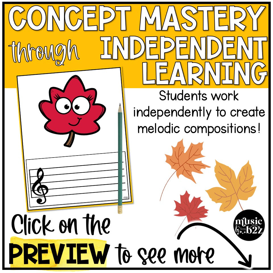 Fall Music Lines and Spaces Treble Clef Worksheets Fall Music Activities