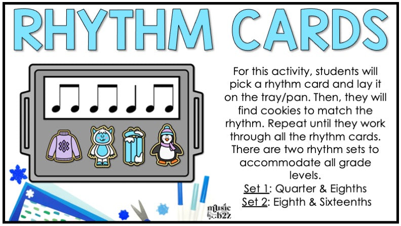 Winter Rhythm Cookies Elementary Music Activity Centers Game Craft Composition