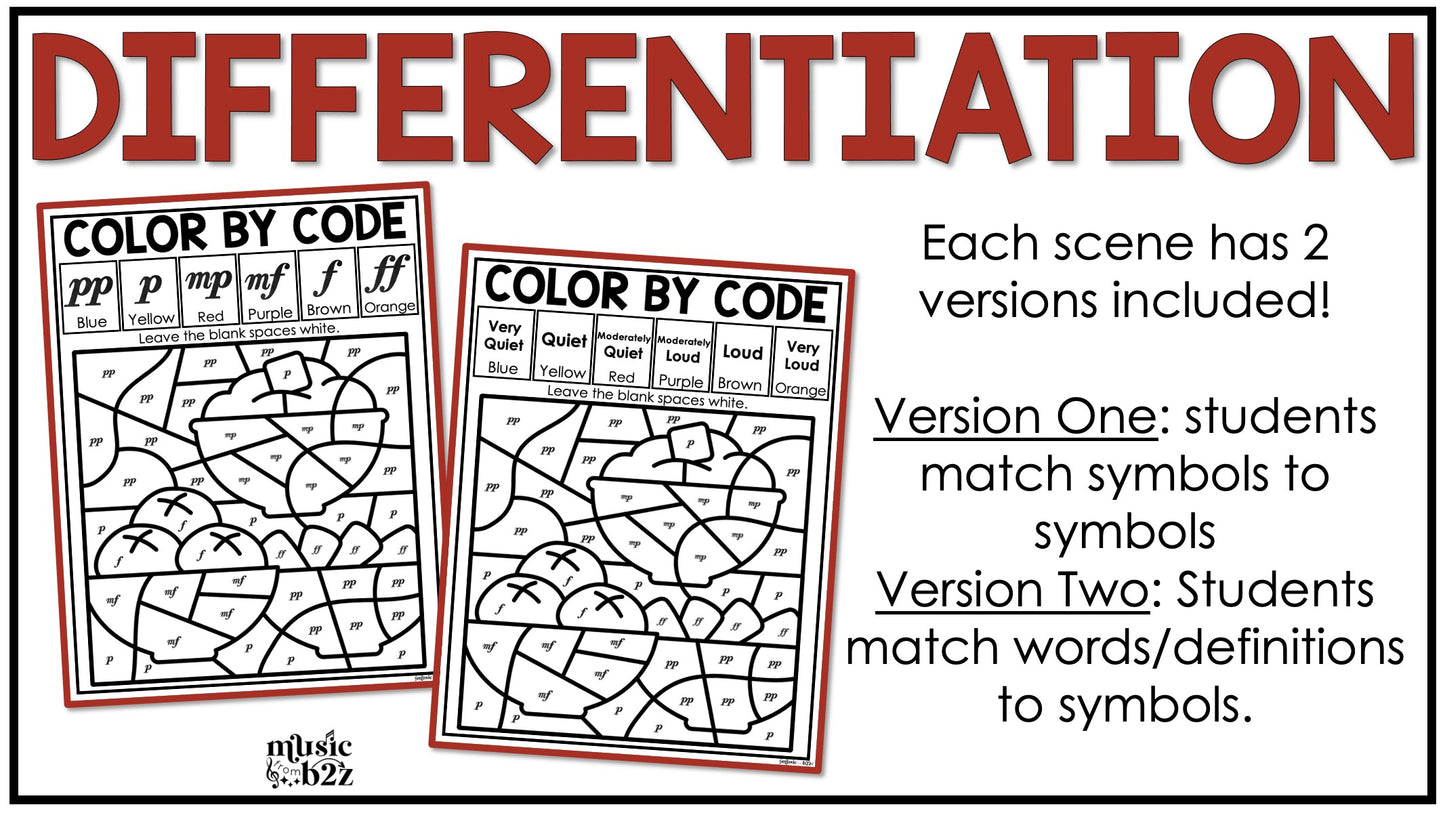 Thanksgiving Music Coloring Color by Note Thanksgiving Music Worksheets Dynamics