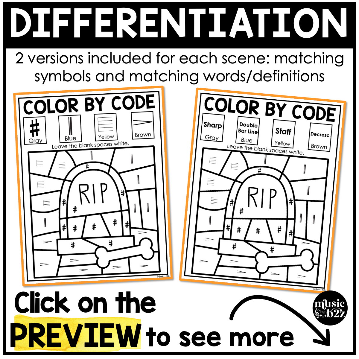 Halloween Music Coloring Color by Note Halloween Music Worksheets Music Symbols