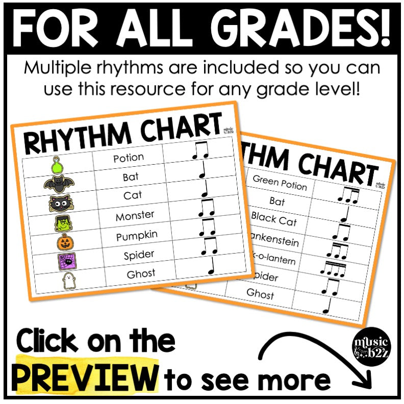 Halloween Rhythm Cookies Elementary Music Centers Game Craft Composition