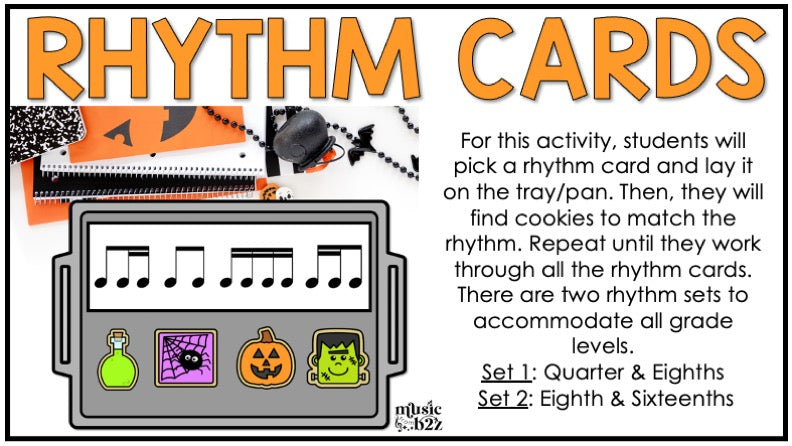 Halloween Rhythm Cookies Elementary Music Centers Game Craft Composition
