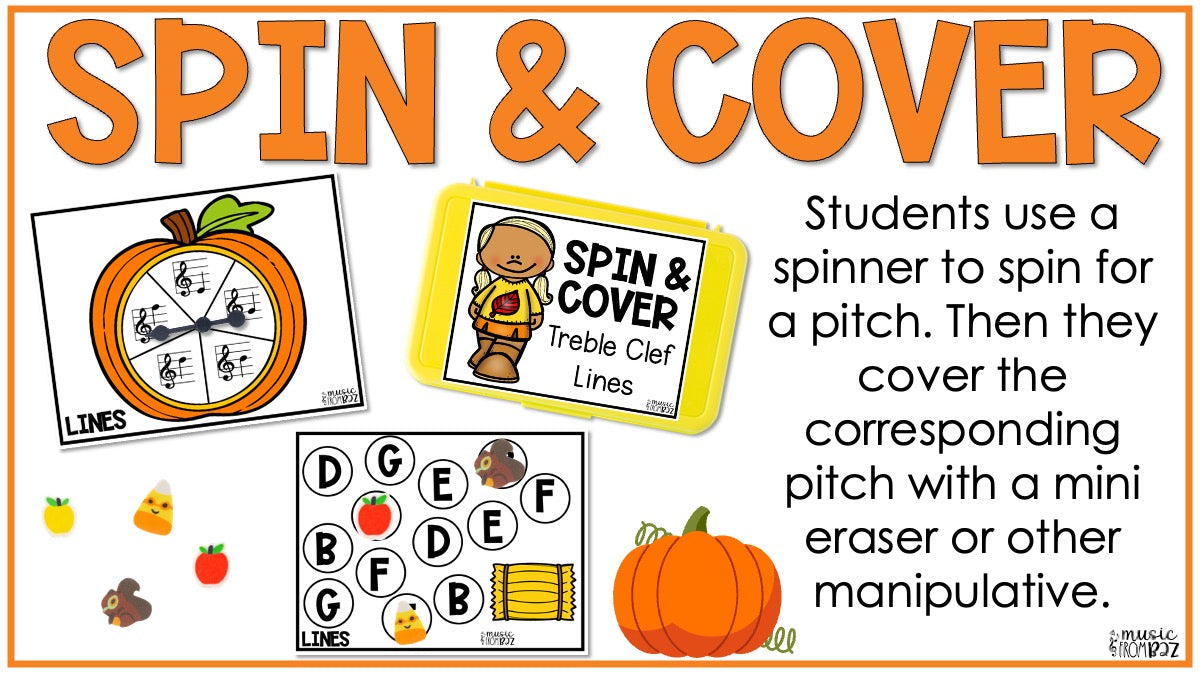 Fall Music Treble Clef Task Cards Treble Clef Notes Fall Music Activities