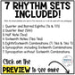 Winter Music Activities - Write the Room - Music Rhythm Worksheet - Music Lesson