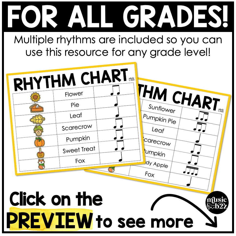 Fall Rhythm Cookies Elementary Music Centers Game Craft Composition