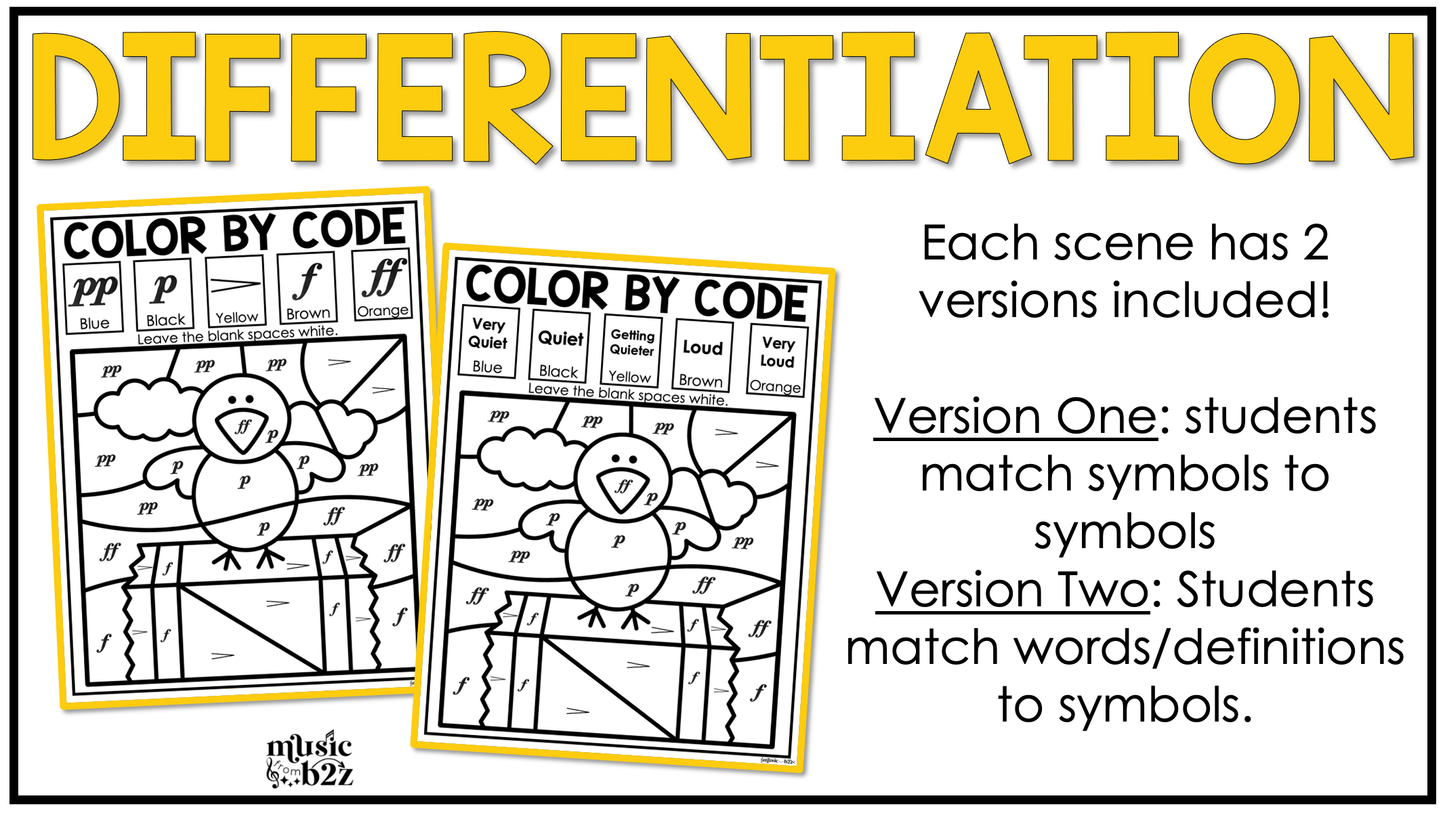 Fall Music Coloring Music Color by Note Fall Music Worksheets Dynamics Coloring
