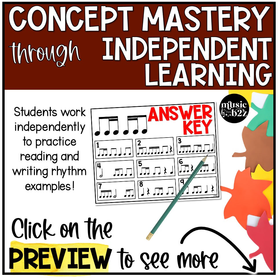 Thanksgiving Rhythm Write the Room Elementary Music Game & Scavenger Hunt