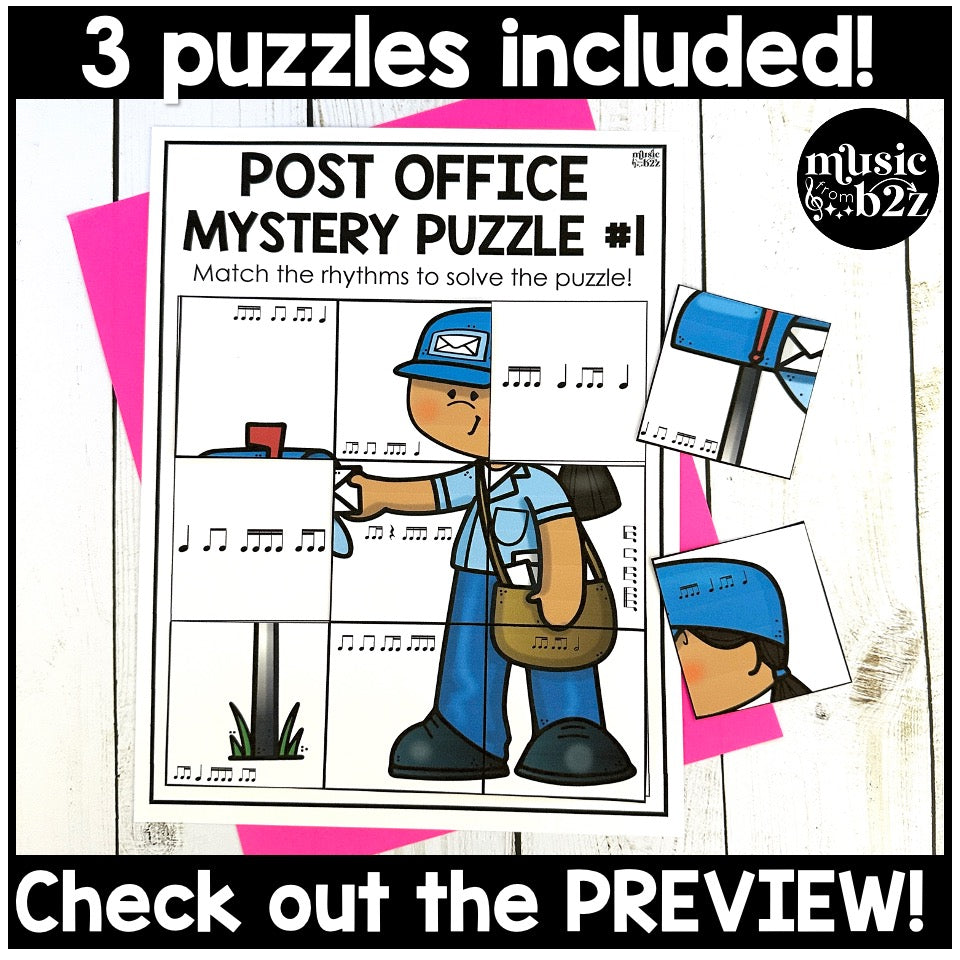 Eighth Sixteenth Note Rhythm Mystery Puzzles Elementary Music Centers Sub Plans