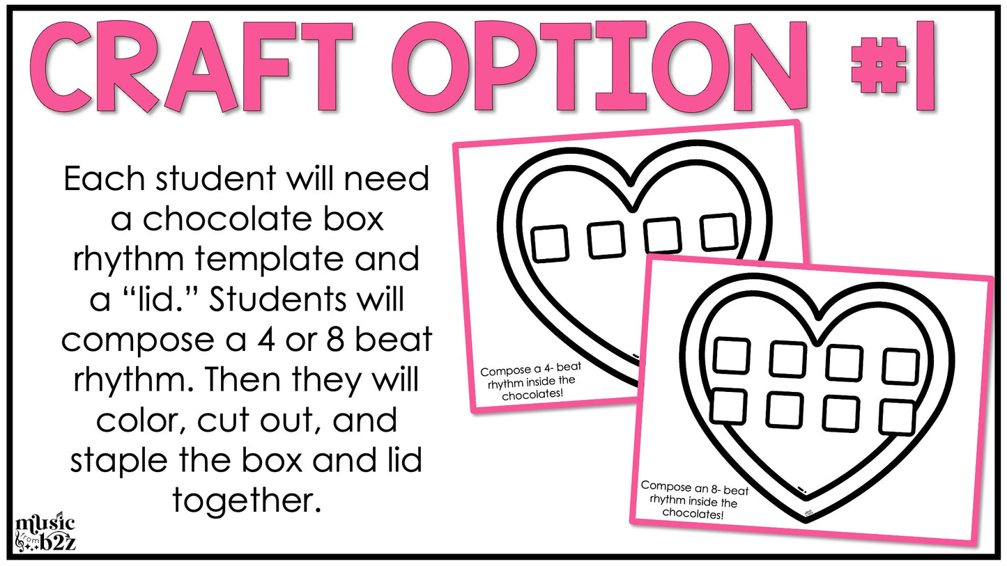 Valentines Day Music Rhythm Craft Elementary Music Centers Activities Sub Plans