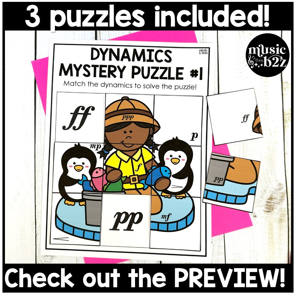 Music Dynamics Mystery Puzzles Elementary Music Centers Sub Plans Activities