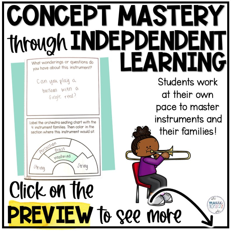 Woodwind Family Foldable Activity - Musical Instrument Families of the Orchestra Worksheet Lesson