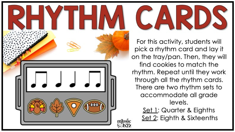 Thanksgiving Rhythm Cookies Elementary Music Centers Game Craft Composition