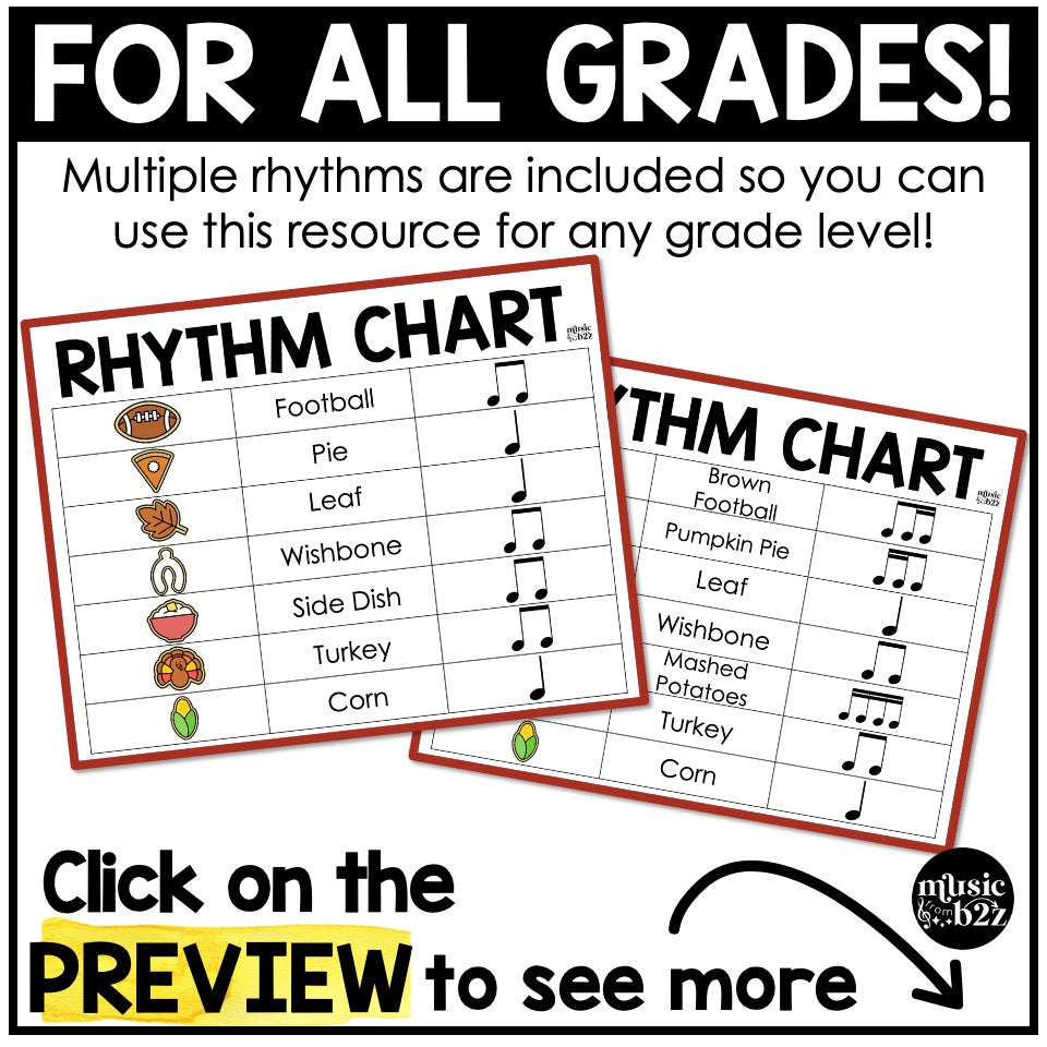 Thanksgiving Rhythm Cookies Elementary Music Centers Game Craft Composition