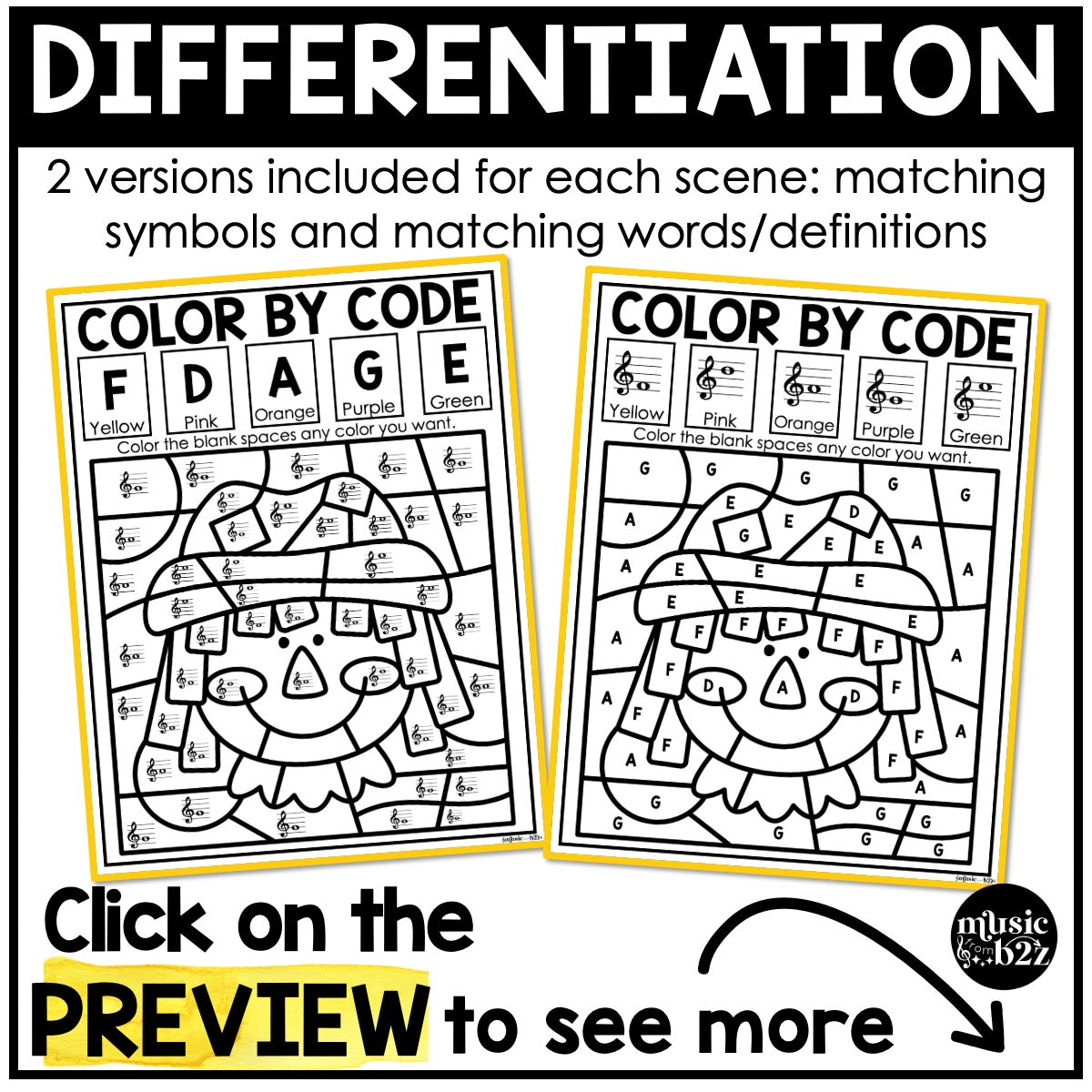 Fall Music Coloring Music Color by Note Fall Music Worksheets Treble Clef