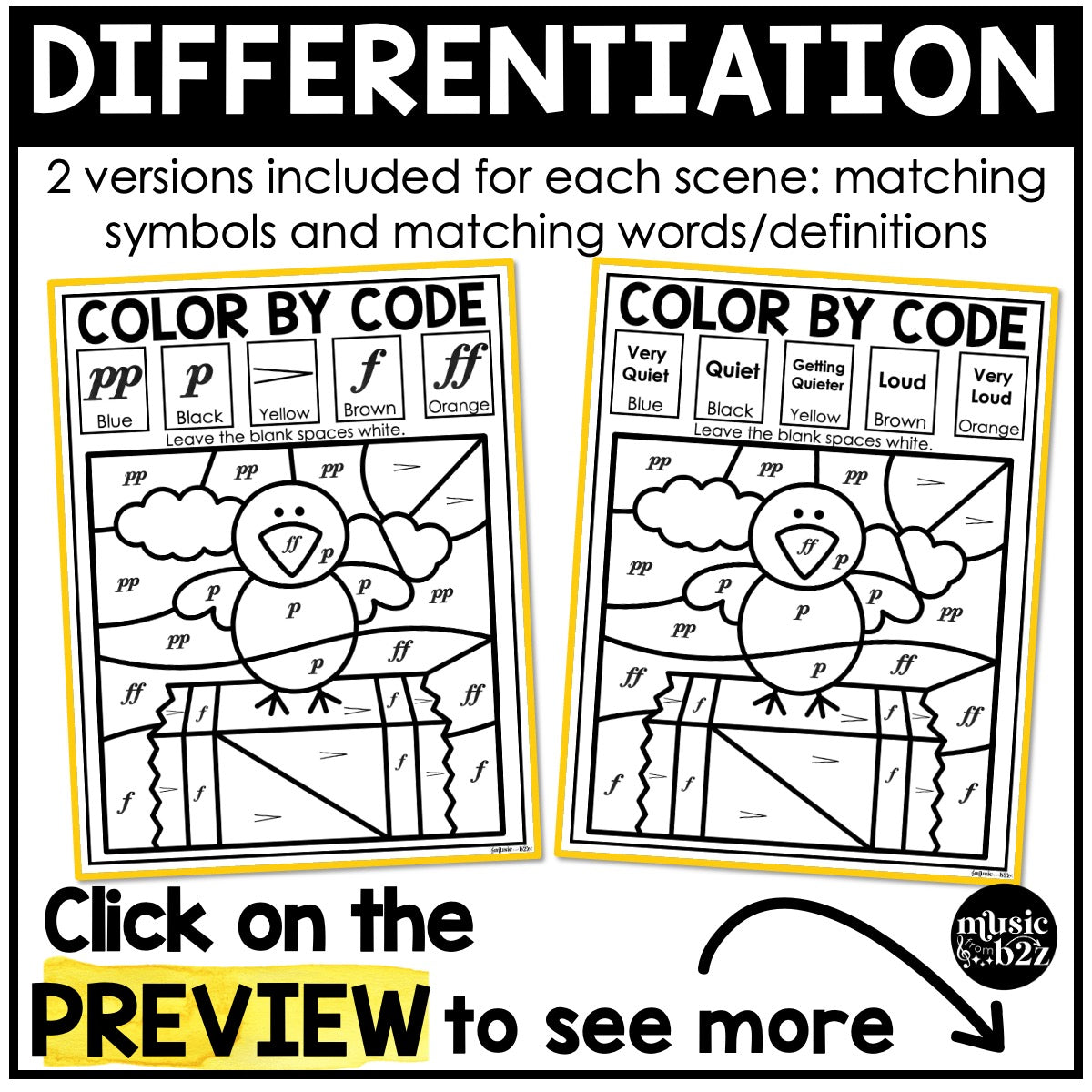 Fall Music Coloring Music Color by Note Fall Music Worksheets Dynamics Coloring
