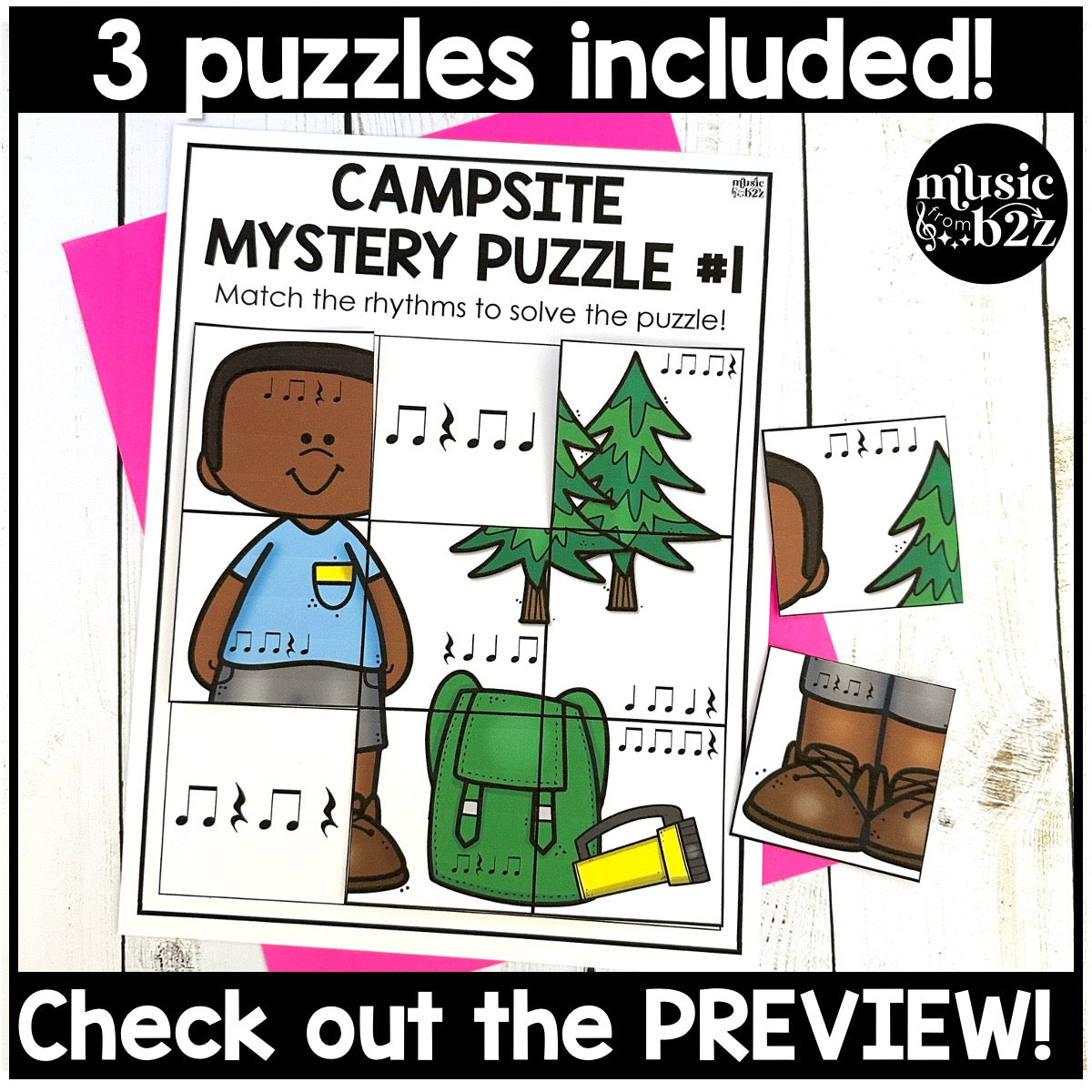 Quarter Rest Rhythm Mystery Puzzles Elementary Music Centers Sub Plans Activity