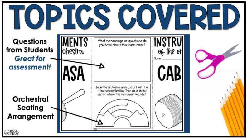 Percussion Family Foldable Activity - Musical Instrument Families of the Orchestra Worksheet Lesson