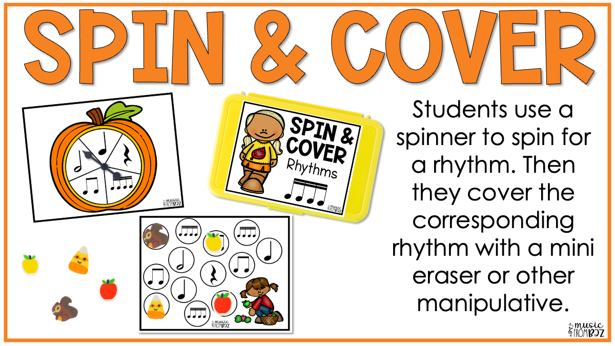 Fall Rhythm Task Cards Elementary Music Centers Lessons & Activities for Autumn