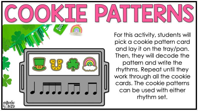 St. Patrick's Day Rhythm Cookies Elementary Music Centers Game Craft Composition