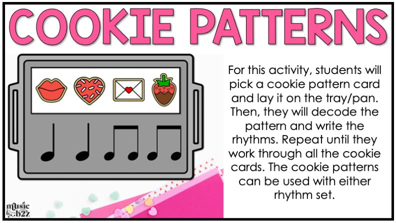 Valentines Day Rhythm Cookies Elementary Music Centers Game Craft Composition