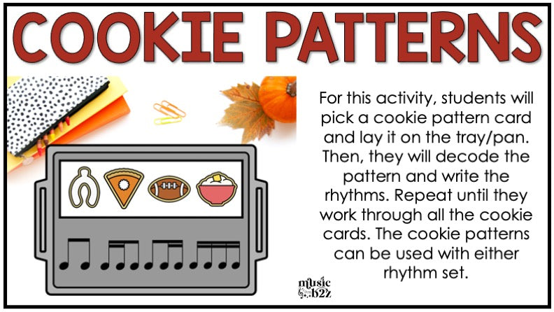 Thanksgiving Rhythm Cookies Elementary Music Centers Game Craft Composition