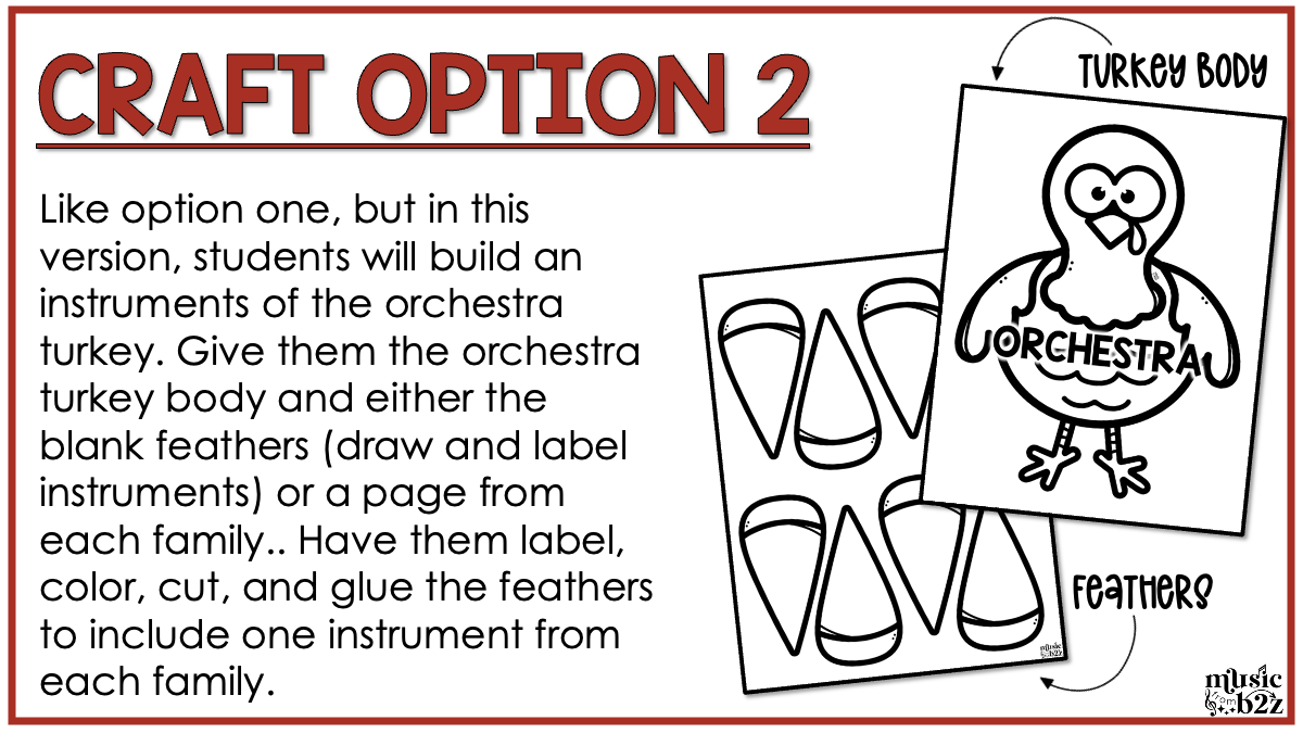 Thanksgiving Music Treble Clef Turkey Craft Elementary Music Centers Activities