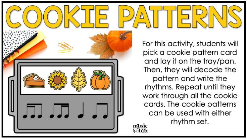 Fall Rhythm Cookies Elementary Music Centers Game Craft Composition