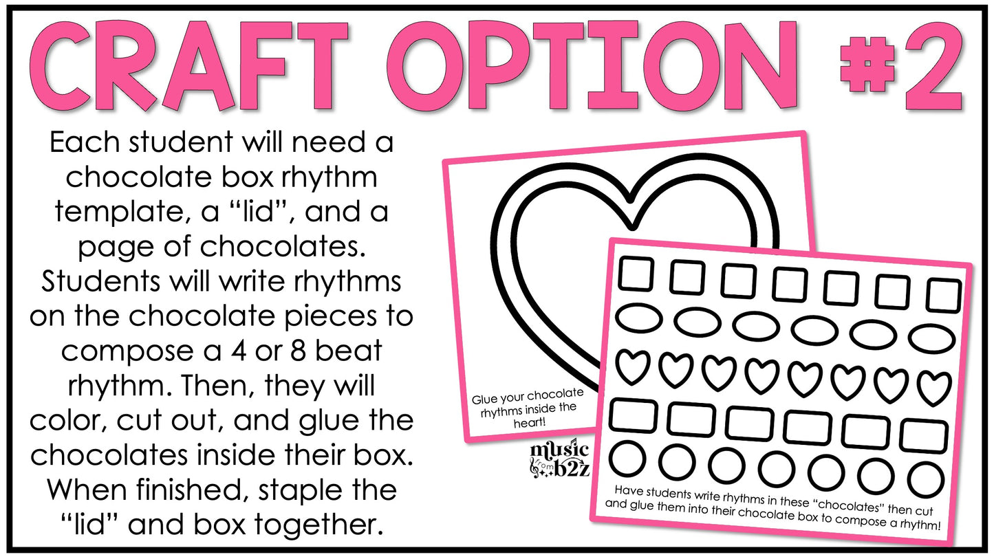 Valentines Day Music Rhythm Craft Elementary Music Centers Activities Sub Plans