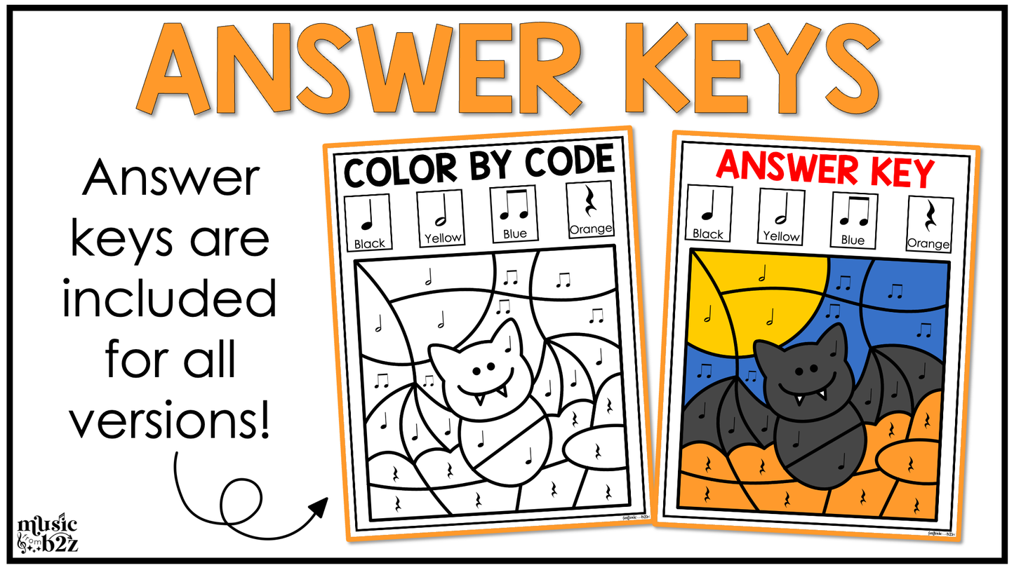 Halloween Music Coloring Halloween Music Worksheets Music Color by Note