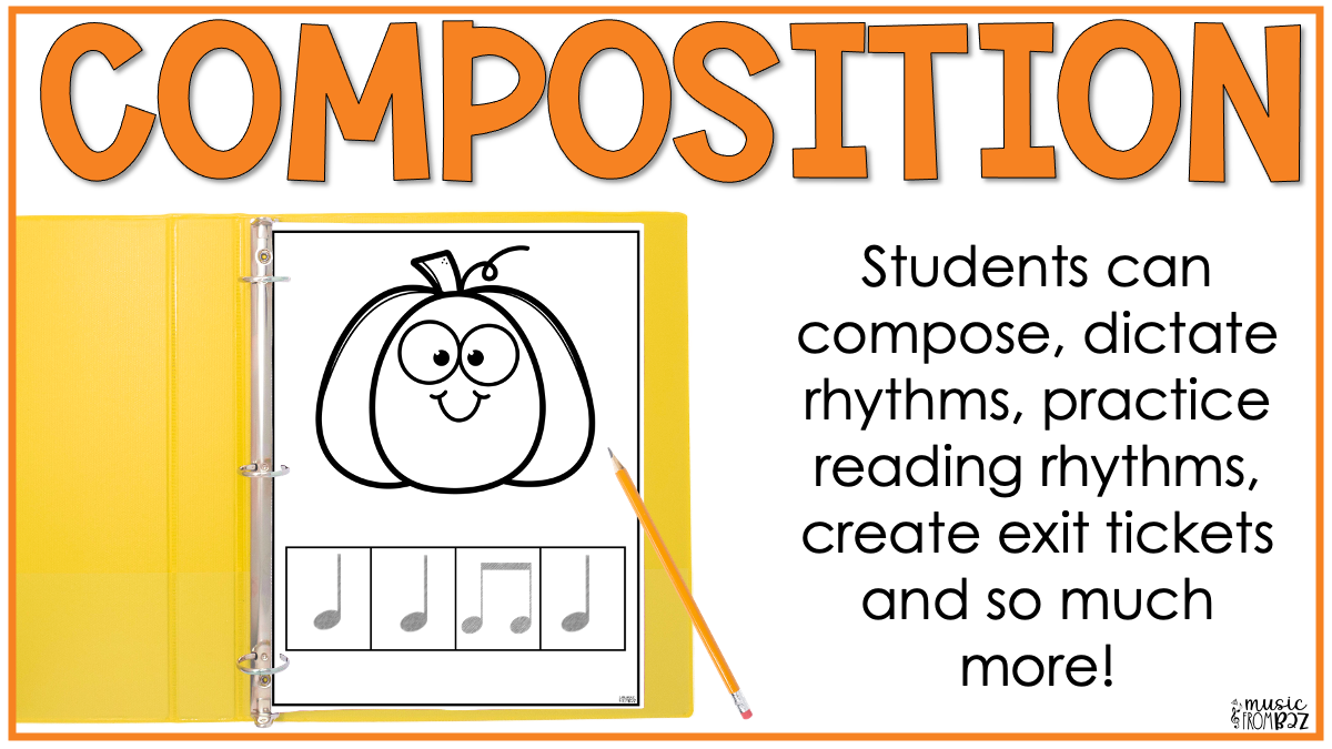 Fall Rhythm Worksheet Elementary Music Composition Centers & Activity for Autumn